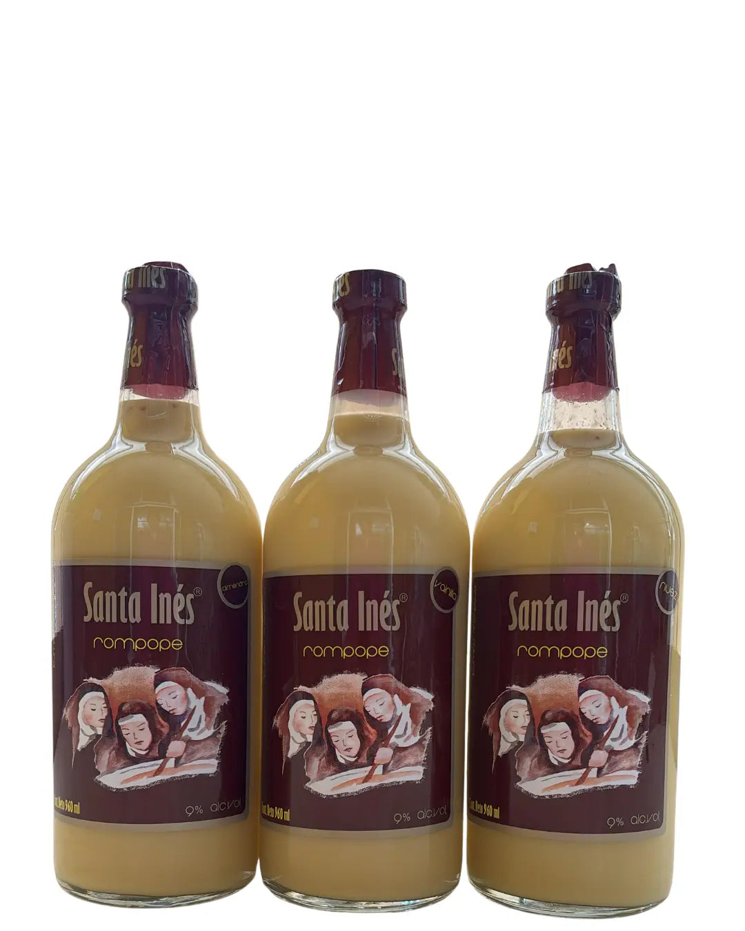 Rompope Trío Gourmet Santa Inés — 3 botellas de 960ml