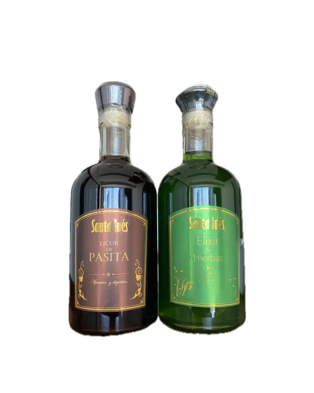 Licor de pasita y Elixir de hierbas.