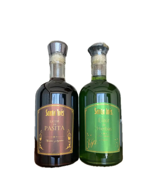 Licor de pasita y Elixir de hierbas.